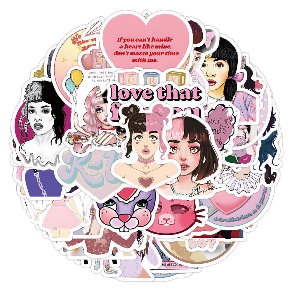 Pacote de adesivos Melanies Martinez Anime, vinil impermeável, 50 unidades