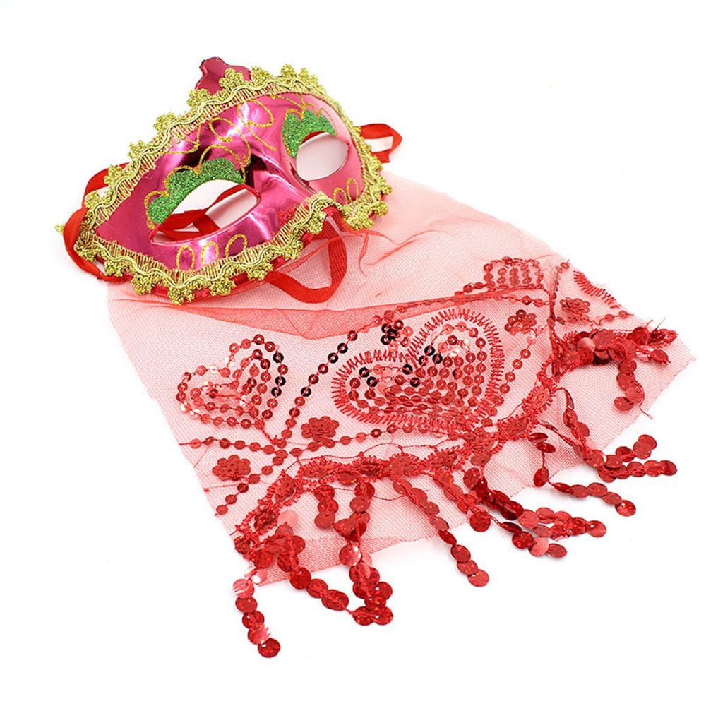 Máscara meio facial Princess Lace Veil Belly Dance Party