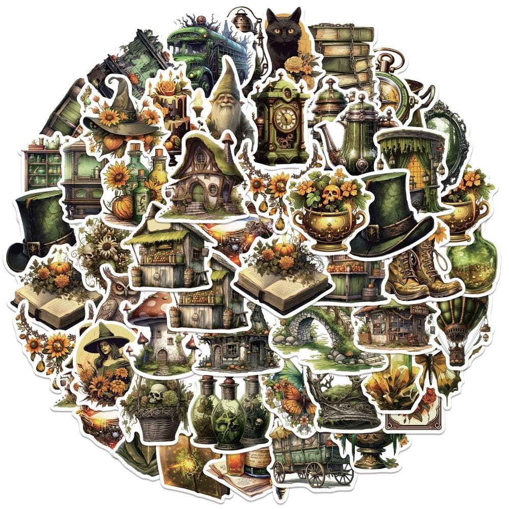 Pacote de adesivos Jungle Magic Market Anime, vinil impermeável, 50 unidades