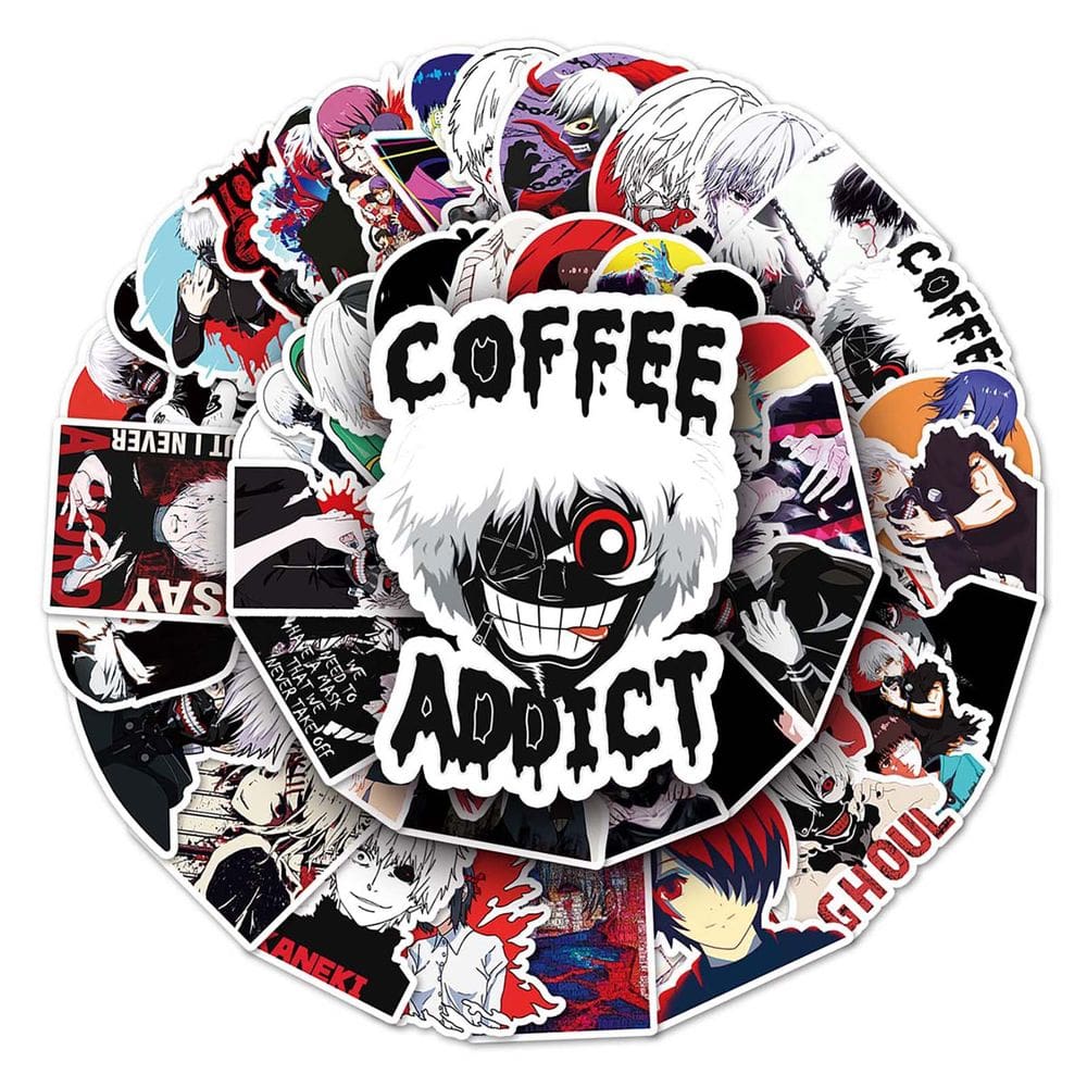 Pacote de adesivos Tokyos Ghouls Anime, vinil impermeável, 51 unidades