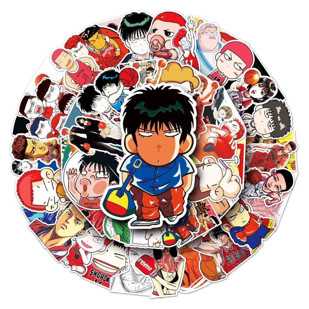 Pacote de adesivos Slams Dunks Anime Waterproof Vinil 57 unidades