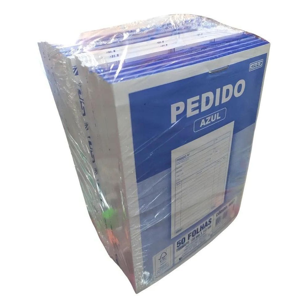 2X 20 Blocos Pedido Multivias Pequeno 1 Via 50 Folhas 10,4X1