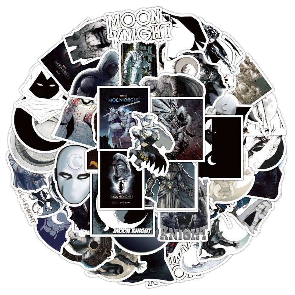 Adesivos Moon Knight Anime, vinil impermeável, 50 unidades