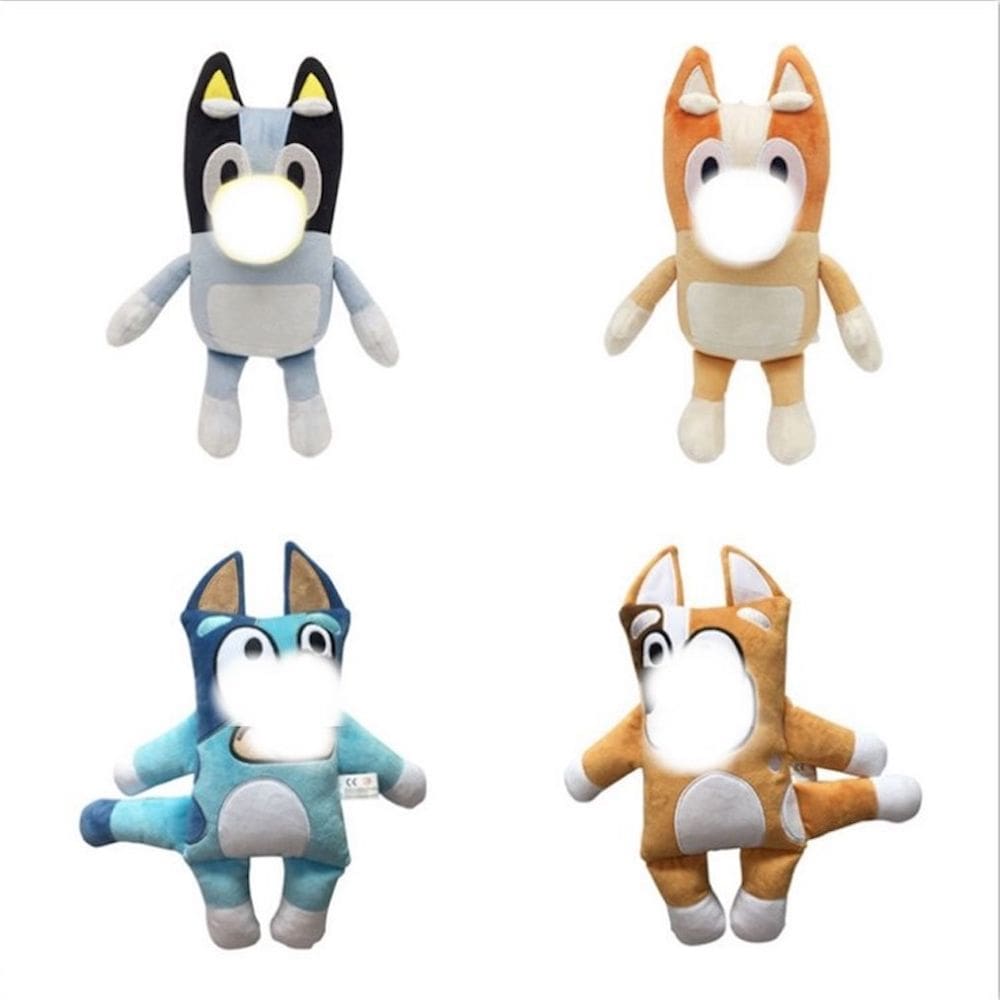 Conjunto de bonecas de pelúcia, presente de aniversário de cães de bingo para meninas de 28 cm