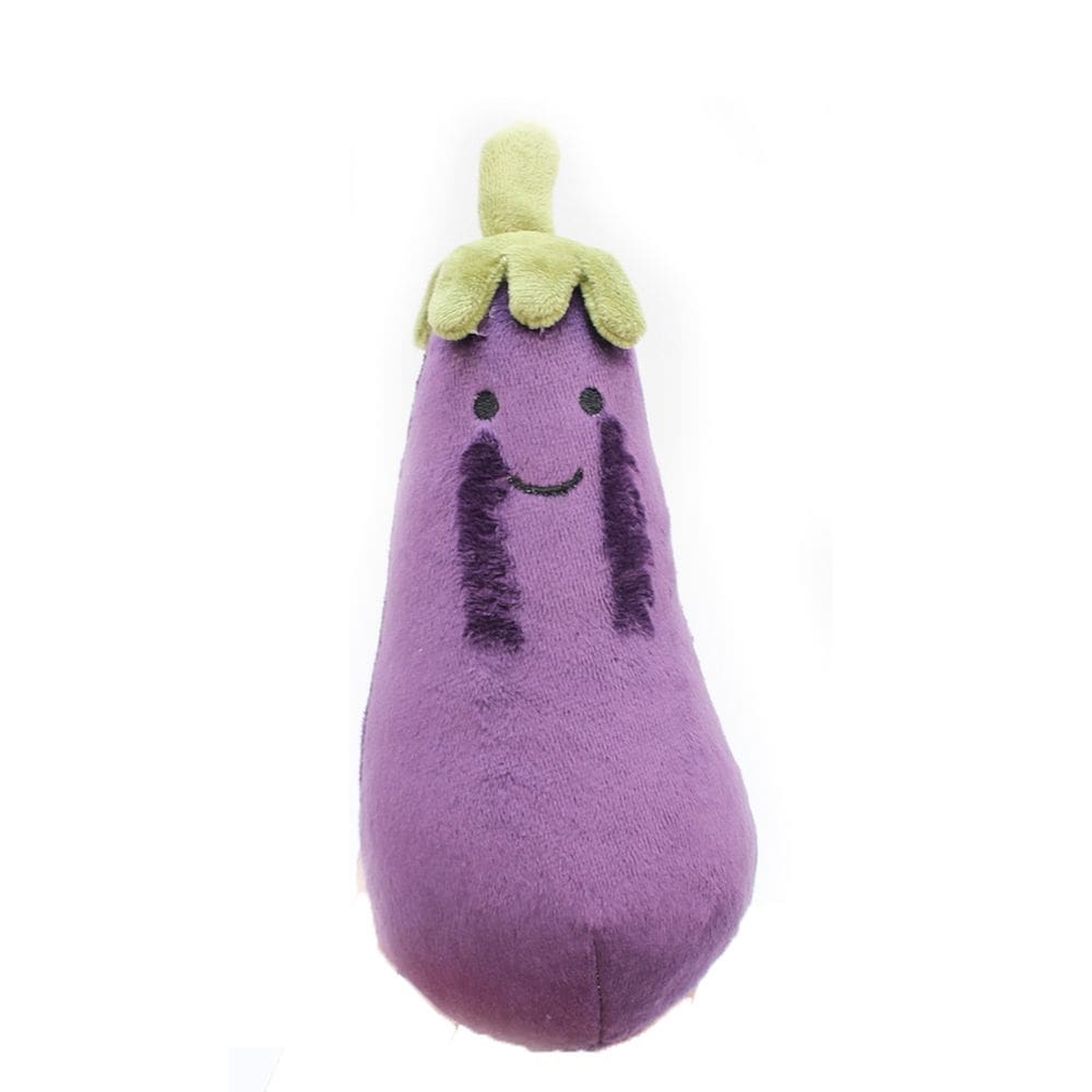 Boneca de brinquedo de pelúcia, berinjelas roxas, 17 cm