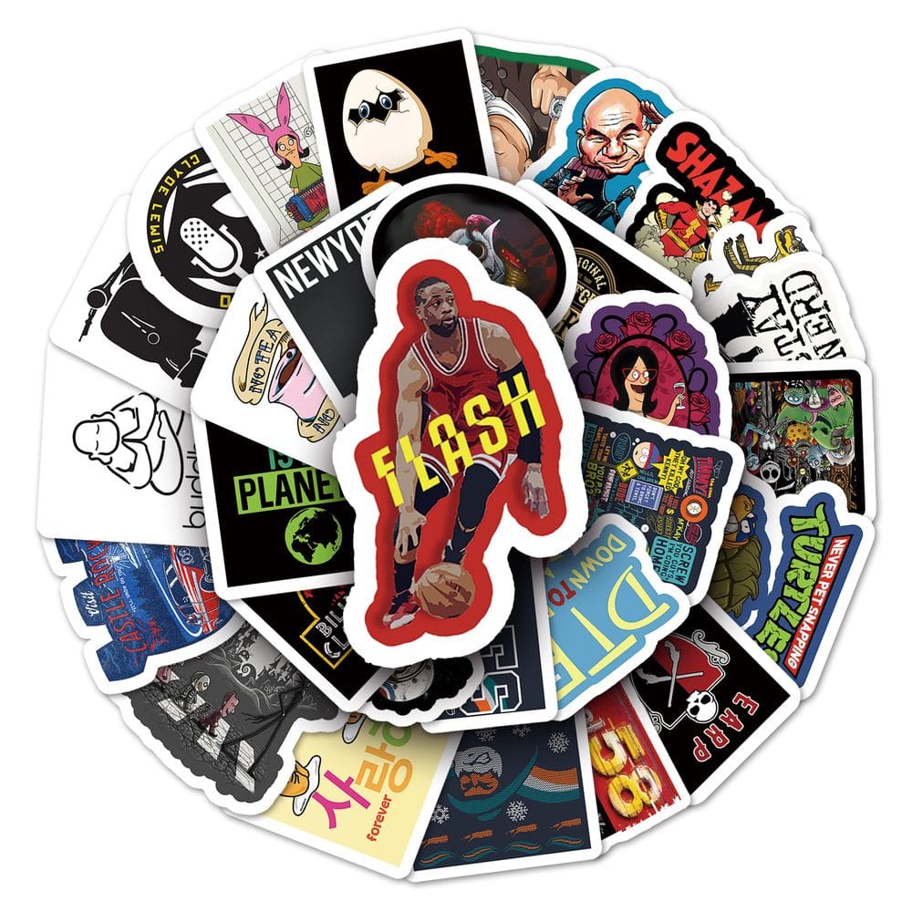 Pacote de adesivos de anime humorístico e grafite personalizado, 50 unidades