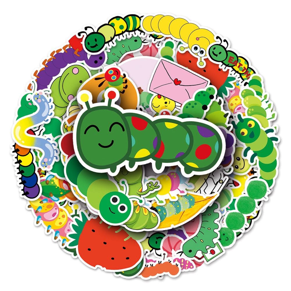 Pacote de adesivos Cartoon Caterpillars Anime Waterpillars Anime