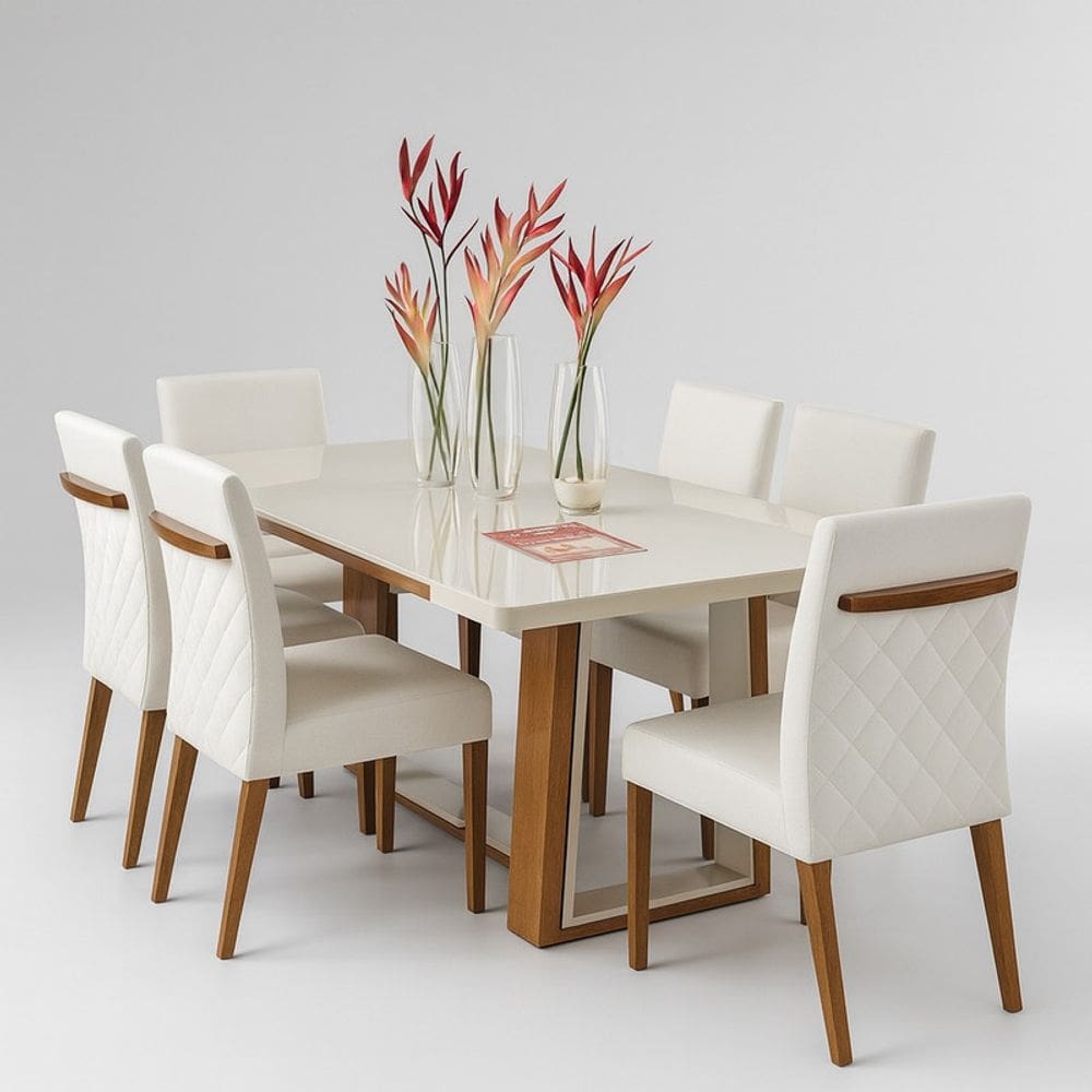 Sala de Jantar Maciça 6 Cad 1,80x1,0m Prestige Solare