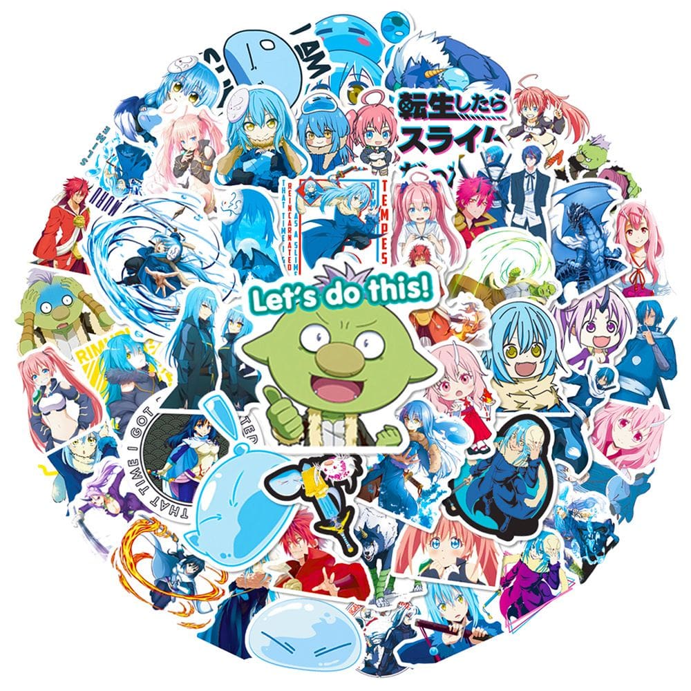 Adesivos Reencarnation As A Slime Anime Wat, pacote de 50 unidades
