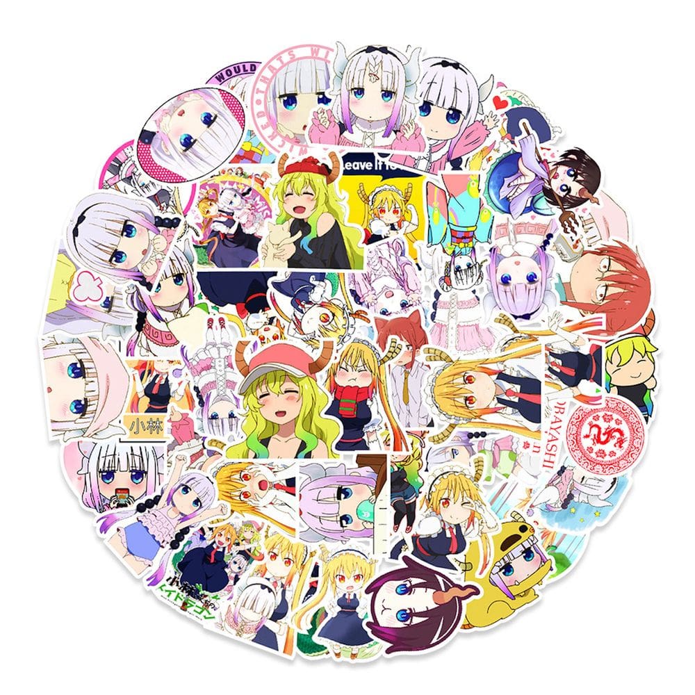 Adesivos Kobayashi`s Dragon Maids Anime 50 unidades de vinil PVC