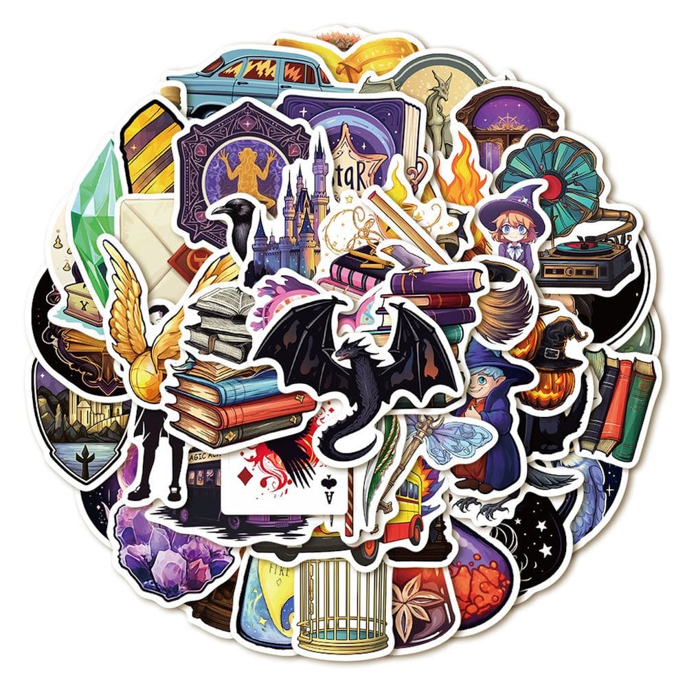 Pacote de adesivos Magic Academy Anime, 50 peças de desenho animado decorativo