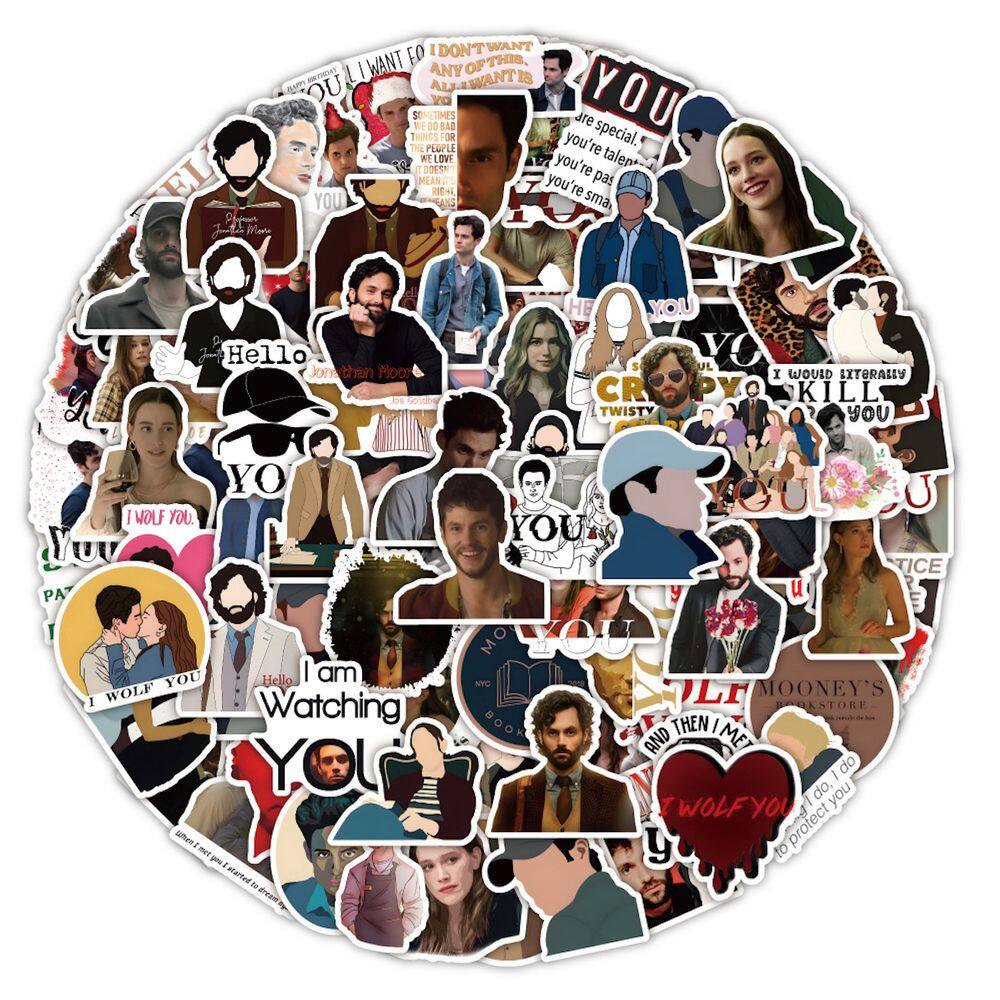 Pacote de adesivos de 100 unidades de vinil impermeável de anime para laptop