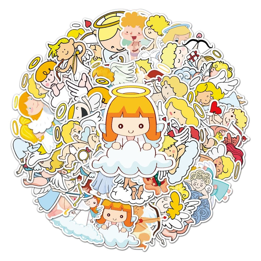 Pacote de adesivos Angel Cartoon Anime, vinil impermeável, 50 unidades