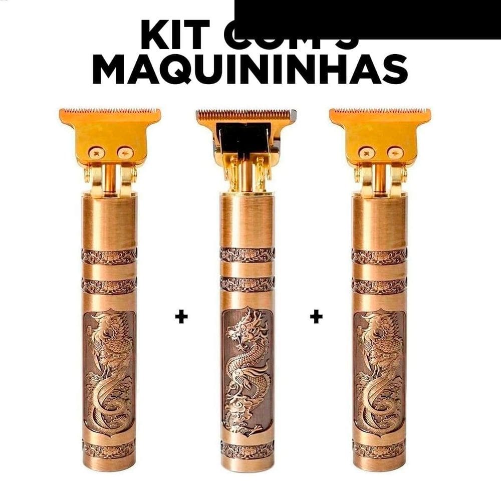 Kit 3 Máquinas Barba Super Afiada Longa Retrô