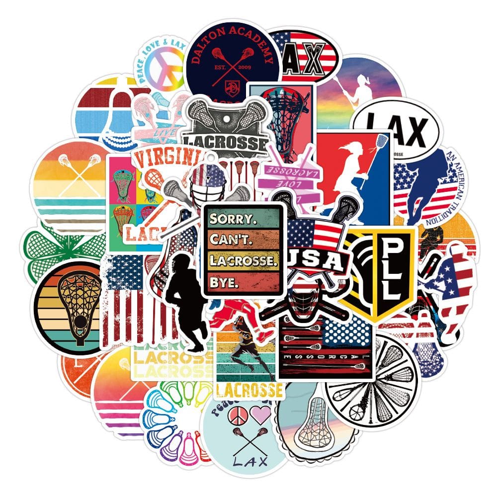 Pacote de adesivos de vinil impermeável de anime esportivo de lacrosse (50 unidades)