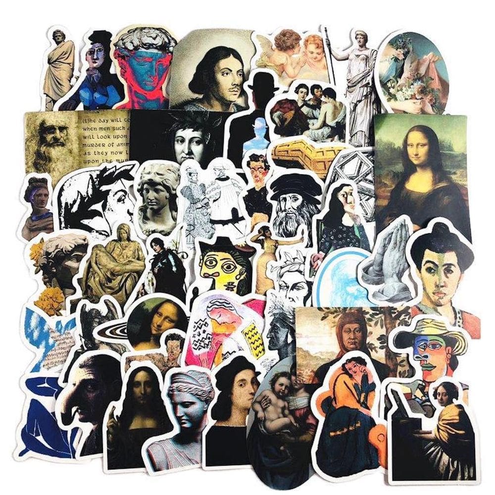 Pacote de adesivos Mona Lisa Literary Anime, vinil impermeável, 100 unidades
