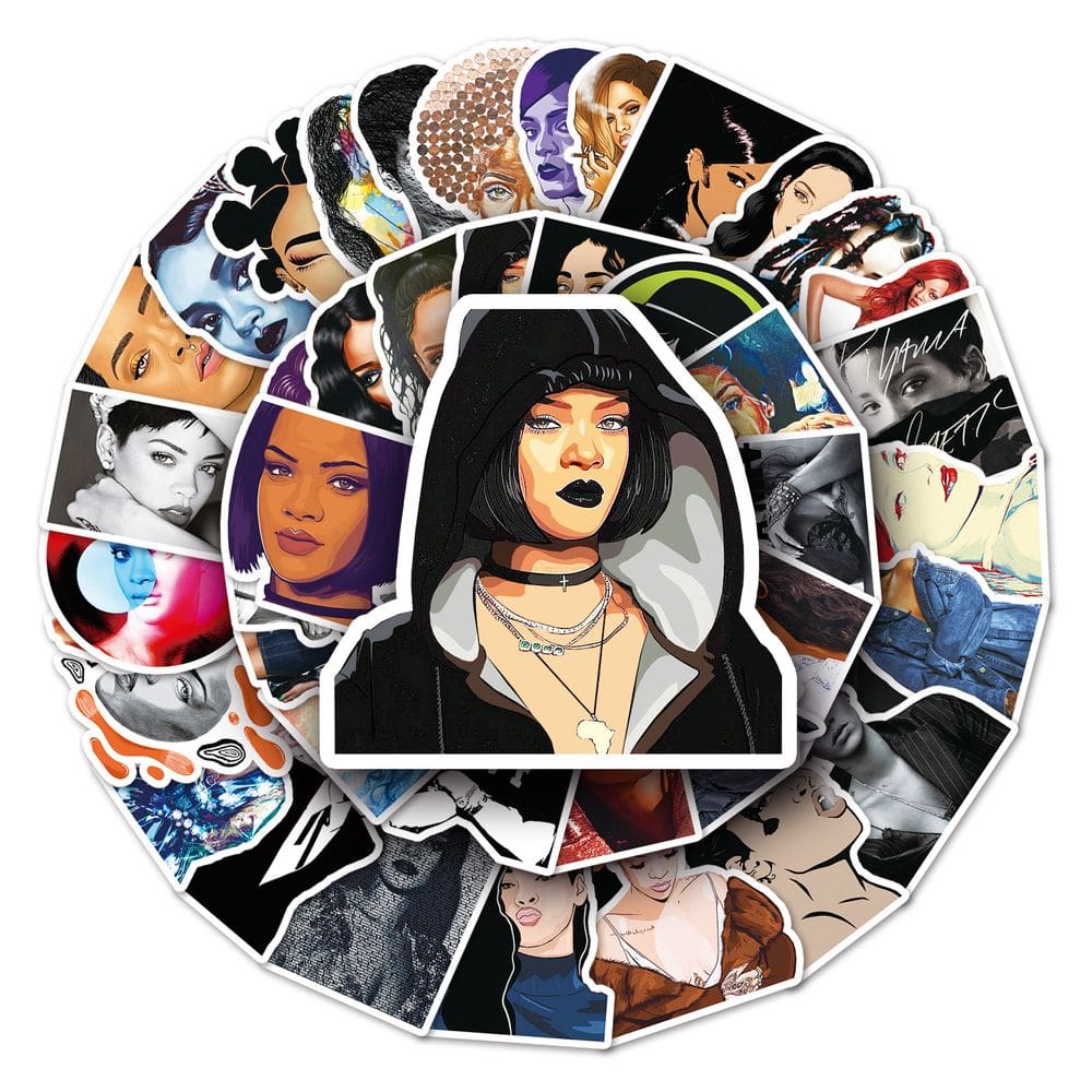 Pacote de adesivos Rihannas Anime Waterproof Vinyl 50 unidades