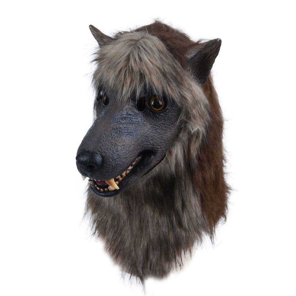 Mask Wolf Headgear, látex, luminoso, adereços de cosplay