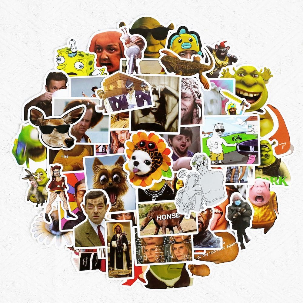 Pacote de adesivos: 50 unidades de anime Character Spoof Expression