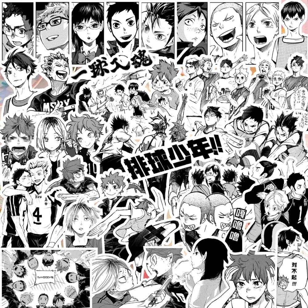 Adesivos de vinil impermeável Haikyuus Anime 68 unidades/lote de 5 a 7 cm