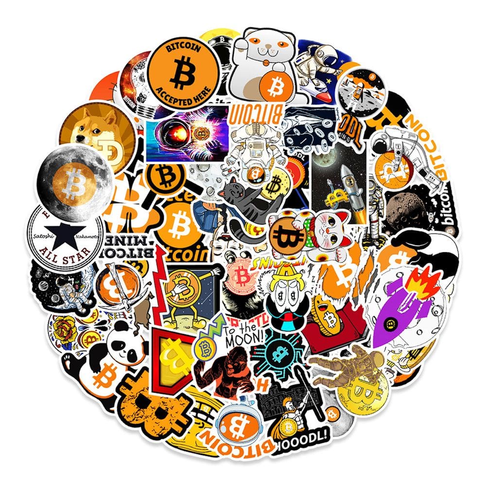 Adesivo Anime Crazy Bitcoinss Vinyl Cartoon Anime 50 unidades