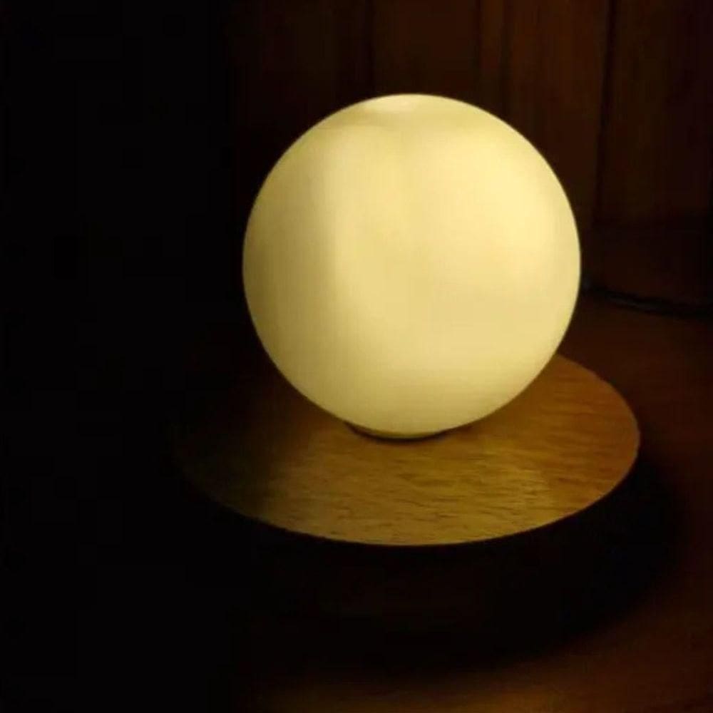 Luminária Moon Lampada Madeira Natural