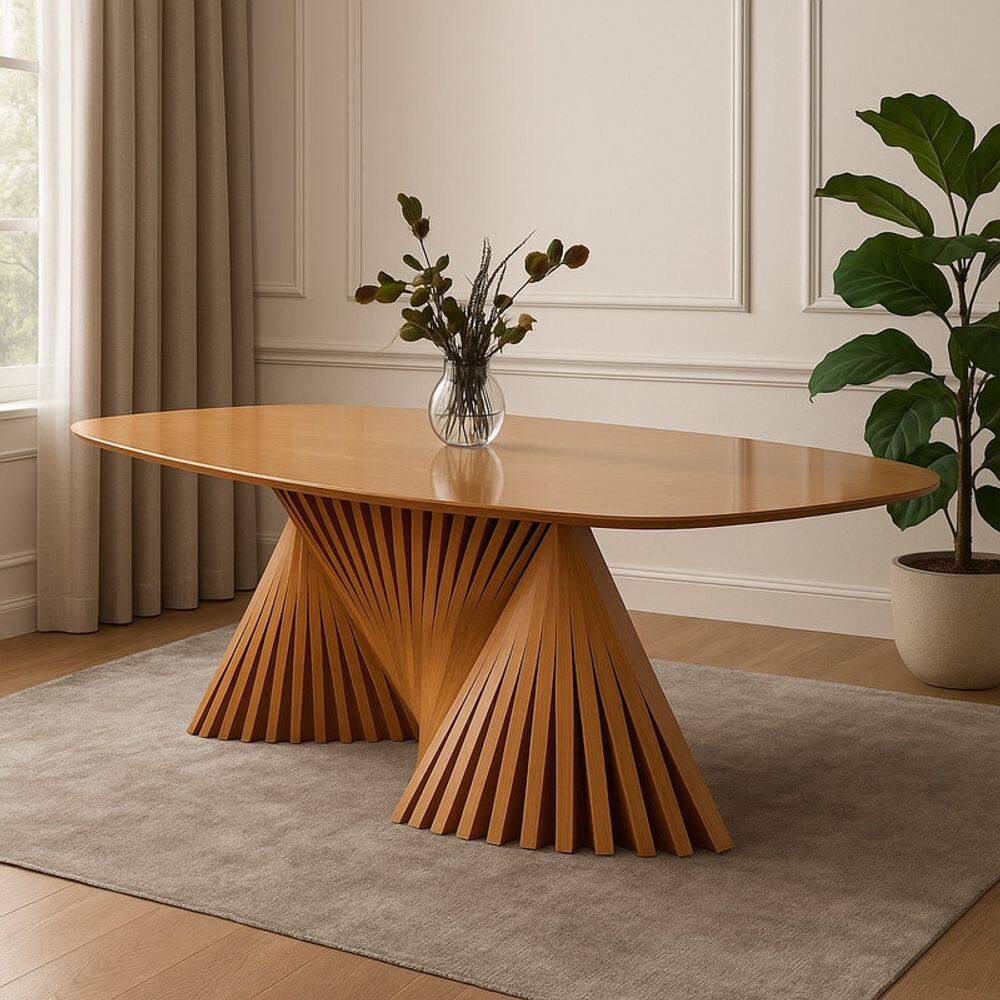 Mesa de Jantar  com Base Escultural 2,20x1,10 Opala Harmonia
