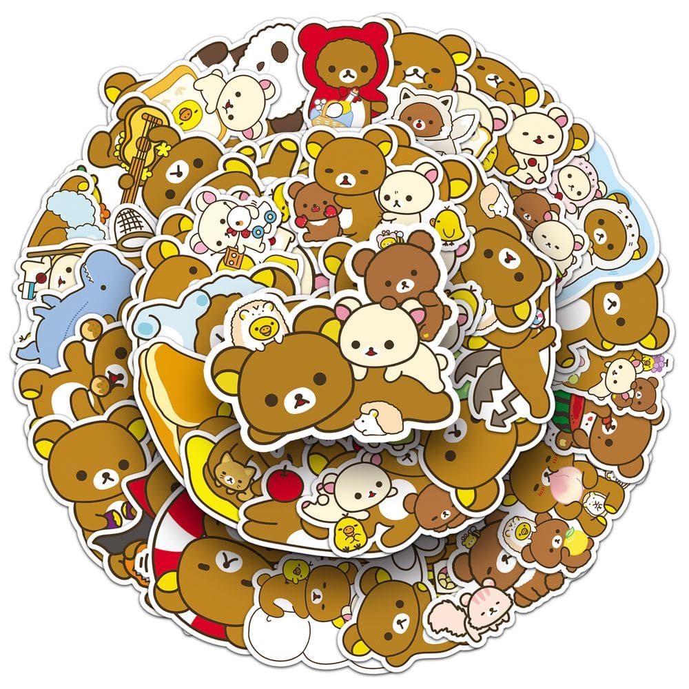 Adesivos de vinil impermeável Rilakkumas Anime 50 unidades/lote de 5 a 7 cm
