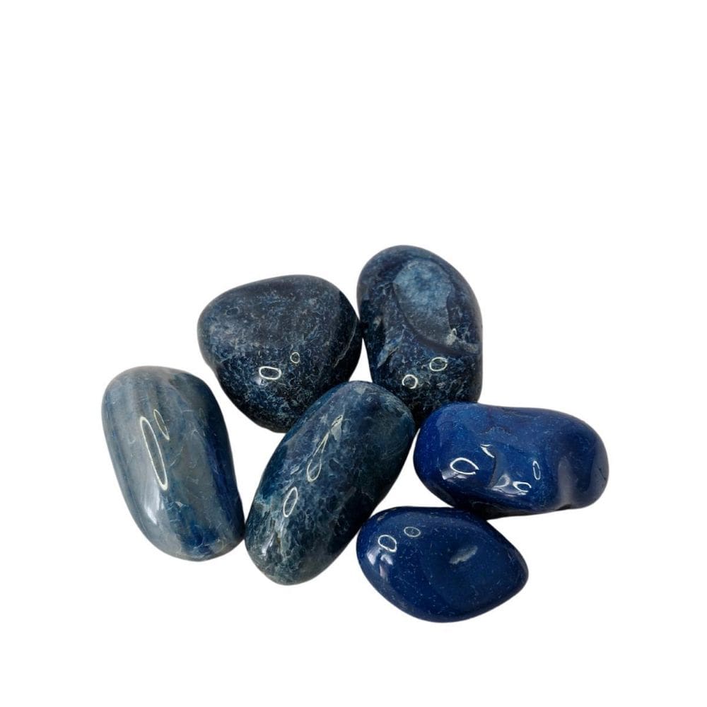 Pedra Natural Ágata Azul 4 A 6 Cm Rolada 500 Gramas