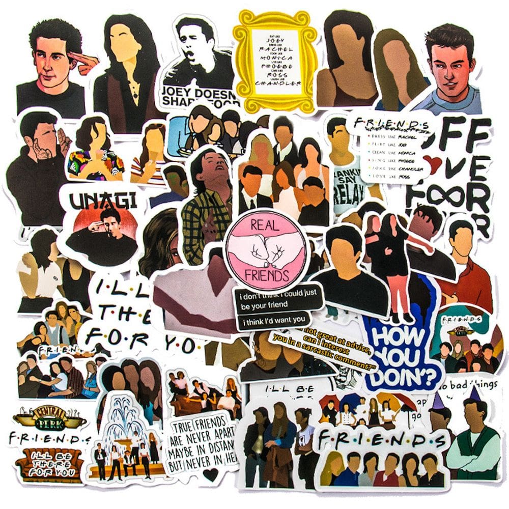 Adesivos Friends Anime Cartoon 50 peças de PVC impermeável