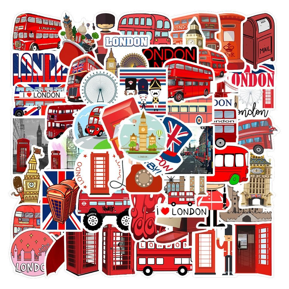 Adesivos London`s Reds Bus em vinil impermeável Anime S (50 unidades)