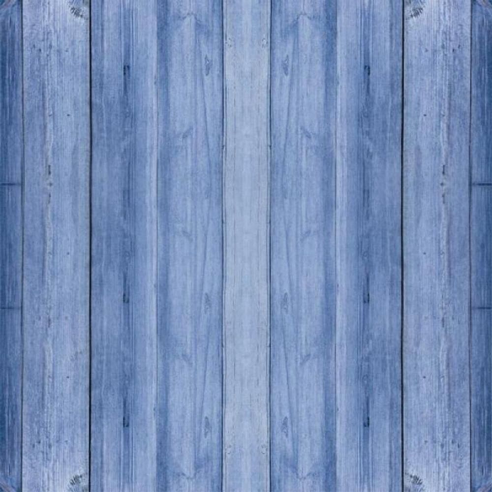 Papel De Parede Madeira Azul