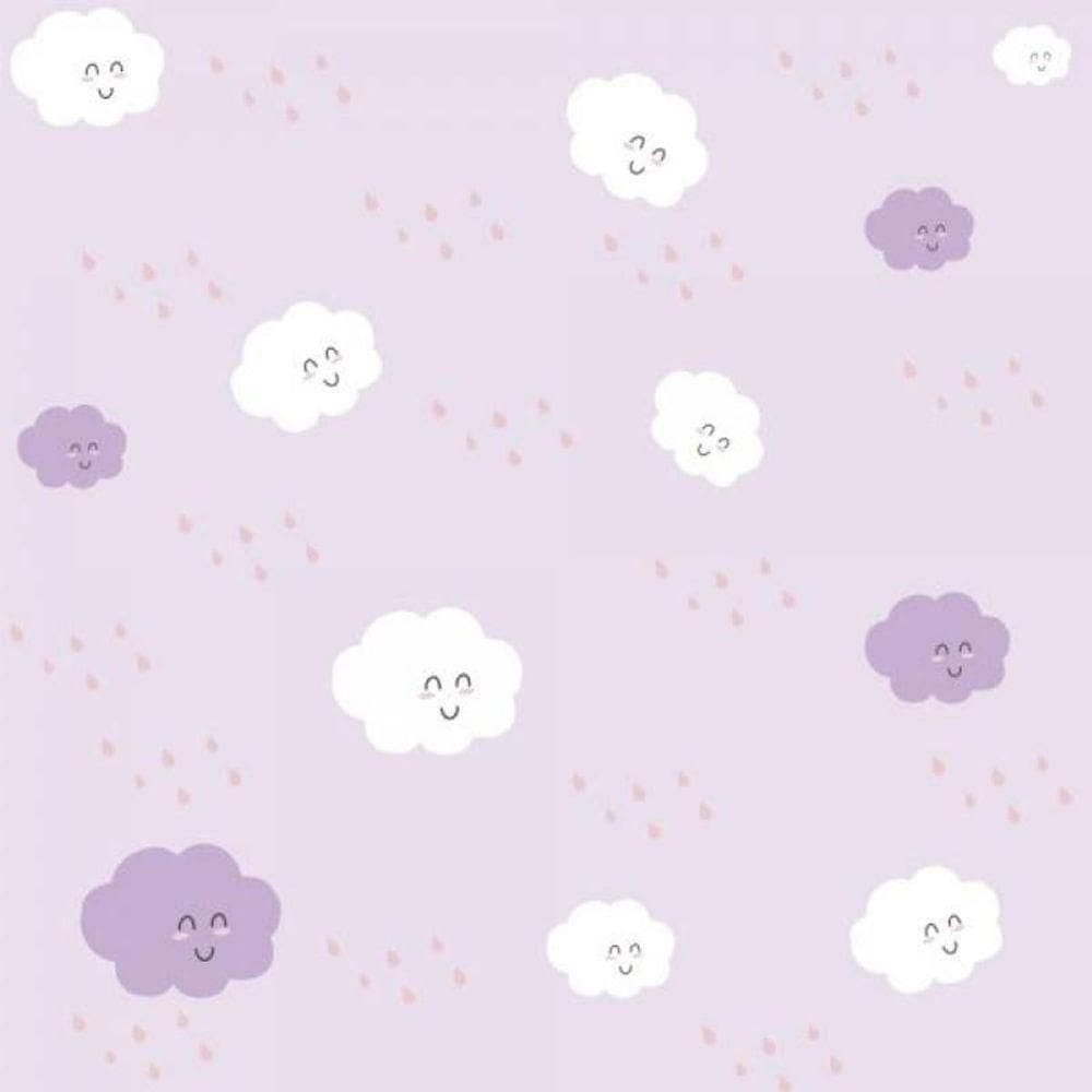 Papel De Parede Infantil Nuvem Menina