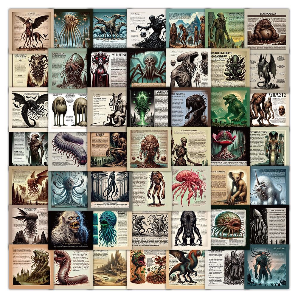 Adesivos de vinil impermeável Cthulhus Mythos Anime 54 unidades/lote