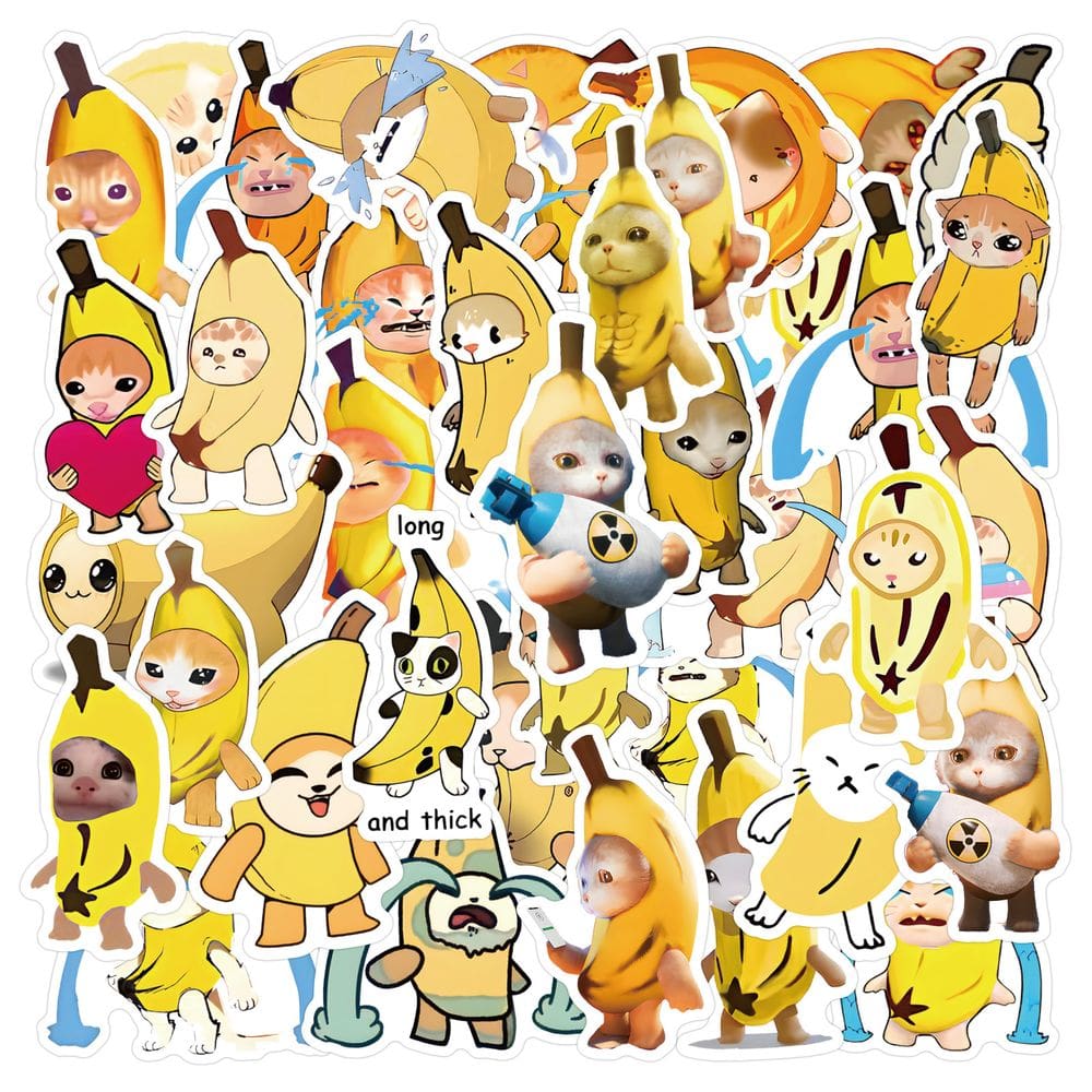 Adesivos Bananas Cats Vinil Impermeável Anime 50 unidades/lote