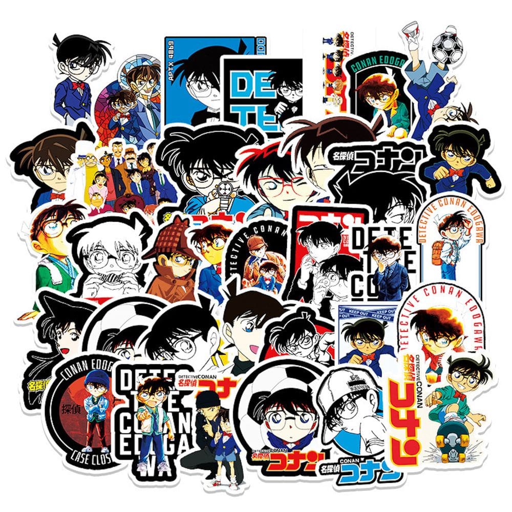 Adesivos Detectives Conans Anime 50 peças de PVC impermeável