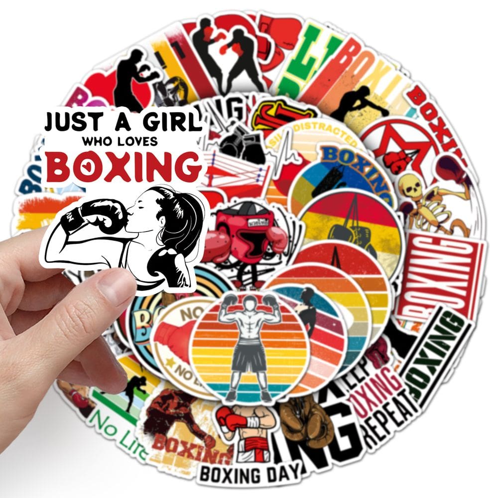 Adesivos de boxe, esportes, vinil impermeável, anime, 50 unidades/lote