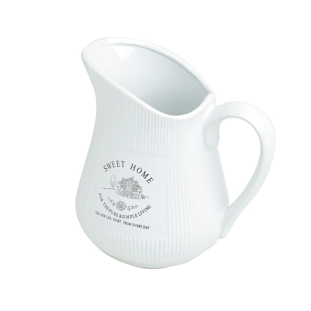 Jarra de Cerâmica Sweet Home Branco 500ml Lyor