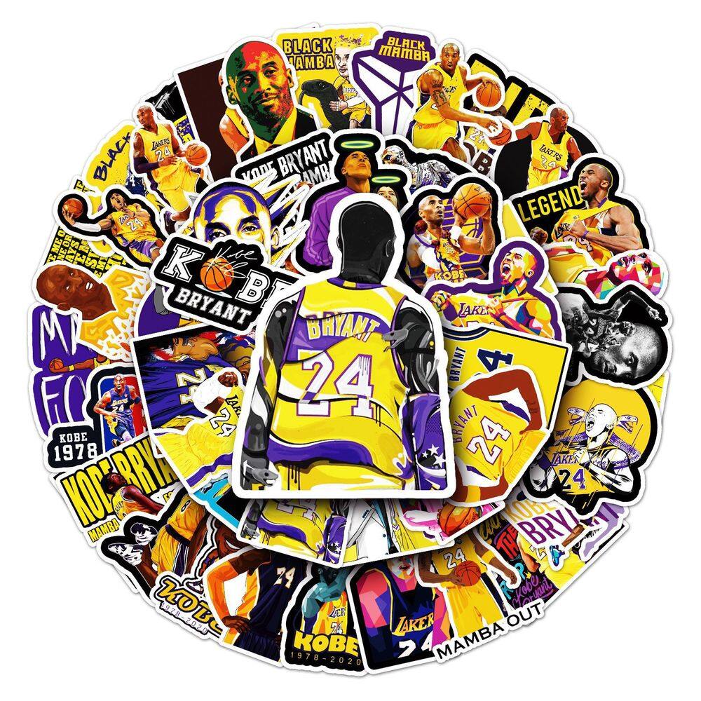 Pacote de adesivos Kobes Bryants, vinil impermeável, 51 unidades