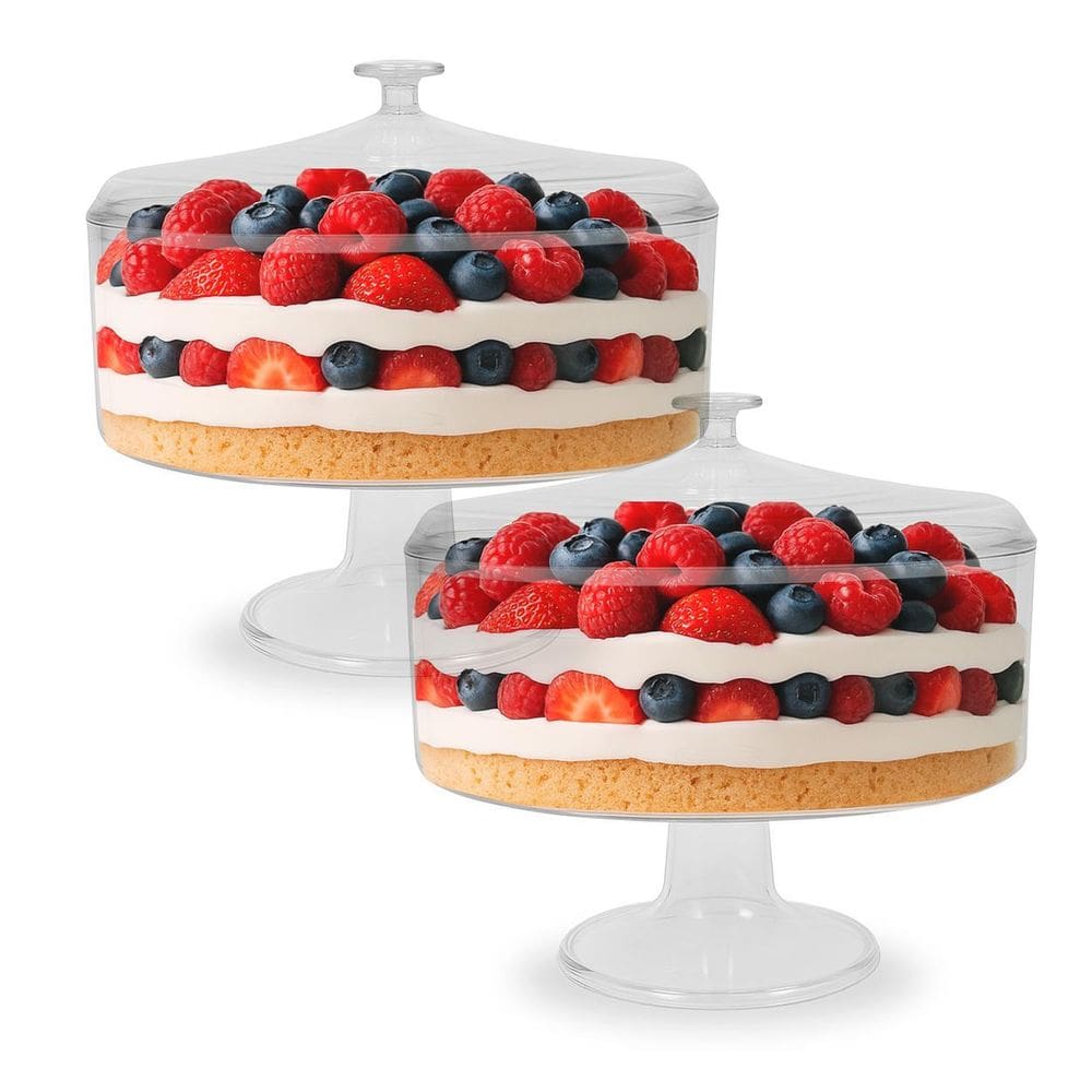 Kit C/2 Taça De Bolo Festa Gourmet Confeitaria 2,2L Tampa