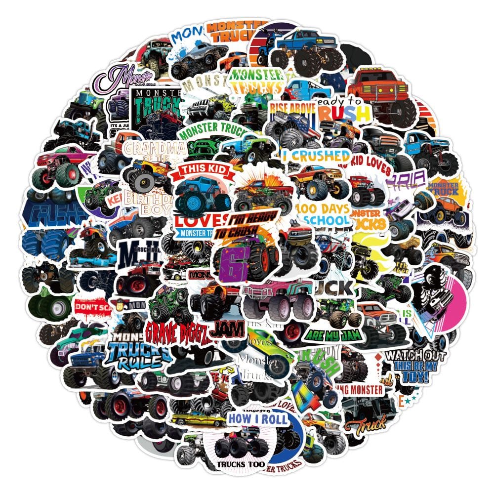 Pacote de adesivos OffRoad Truck Anime, vinil impermeável, 100 unidades