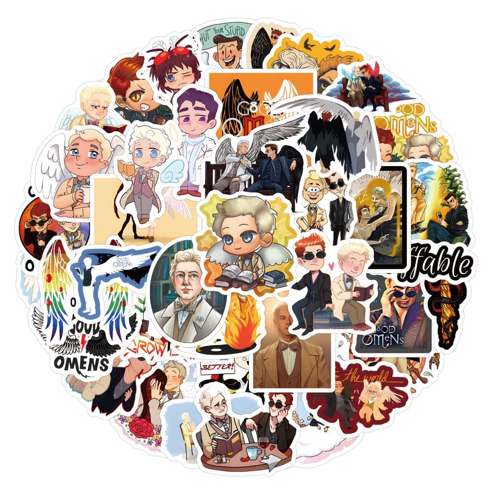Pacote de adesivos Good Omens Anime Waterproof Vinil 60 unidades