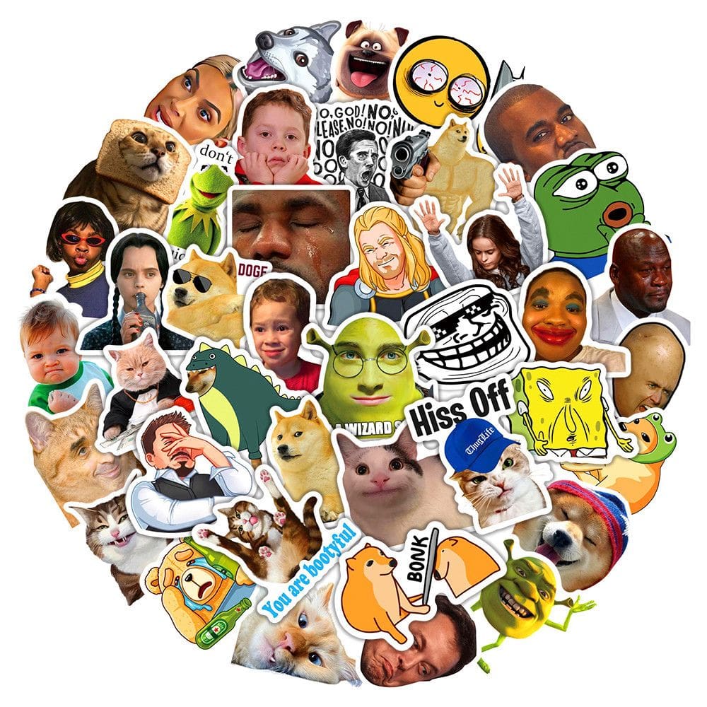 Pacote de adesivos Donkey Shreks Funny Anime, vinil impermeável, 50 unidades