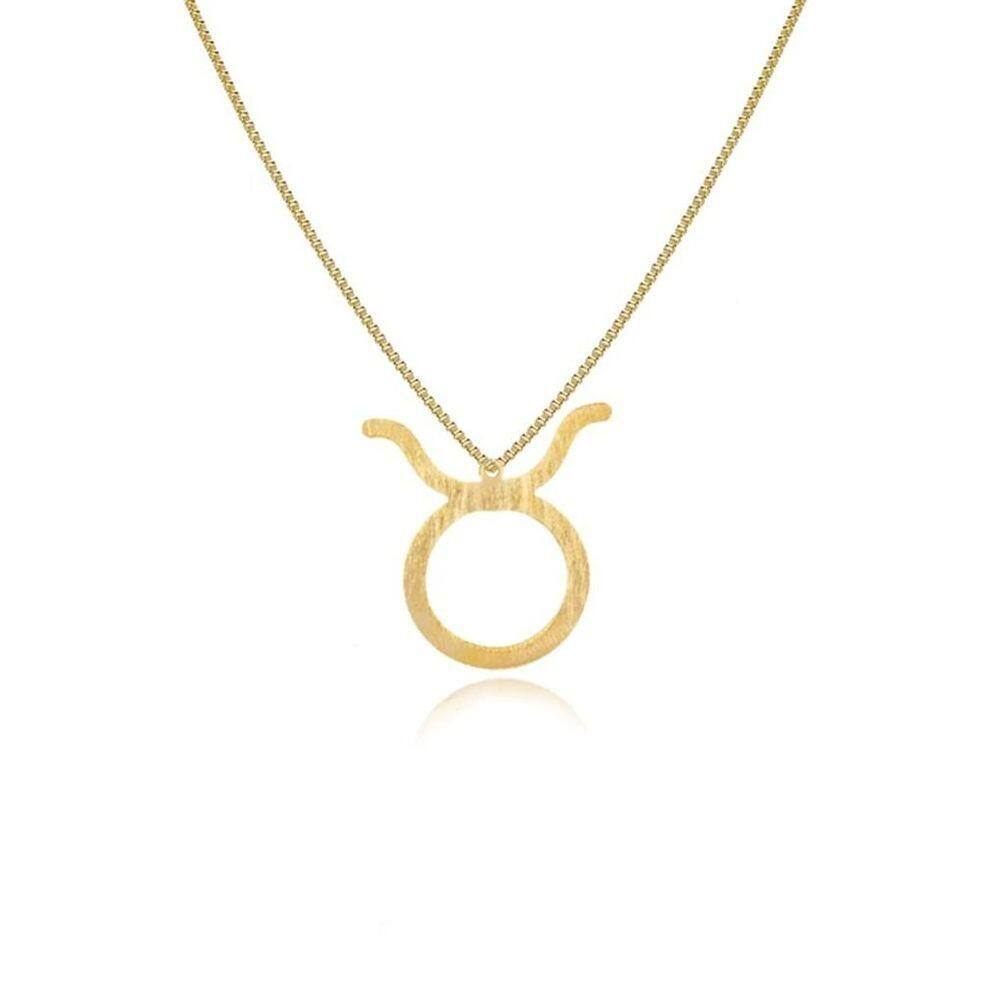 Colar Personalizado Signo De Touro Folheado Em Ouro 18k