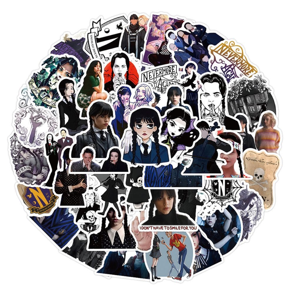 Adesivo Anime Wednesdays Vinyl Cartoon Anime 50 unidades para água