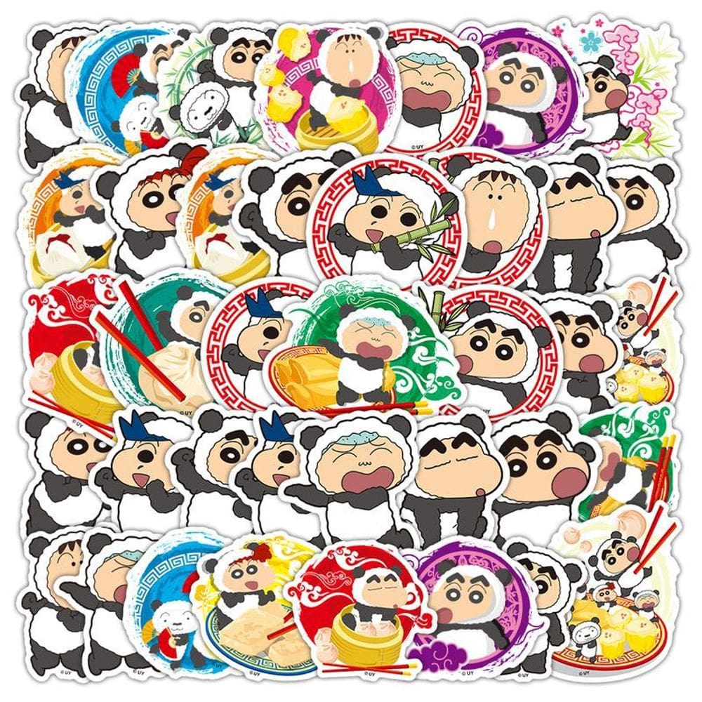 Adesivos Shins Chans, vinil impermeável, 50 unidades para laptop