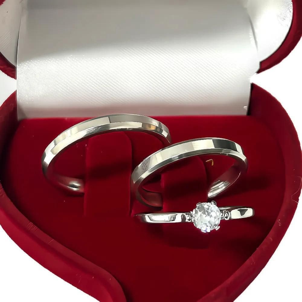 Par Aliança Namoro Compromisso Prata 3Mm Fina + Caixinha