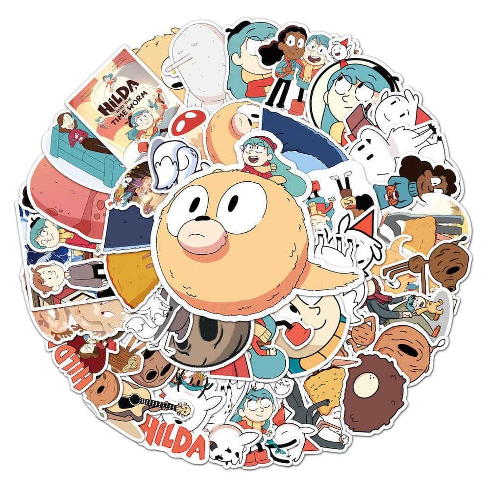 Pacote de adesivos Hildas Anime, 50 unidades de adesivos decorativos de desenhos animados