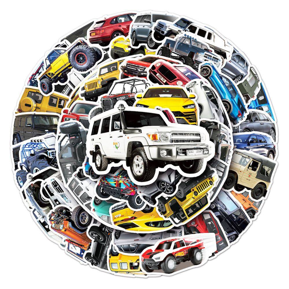 Adesivos: 51 peças, adesivo de desenho animado de anime para veículos off-road de montanha