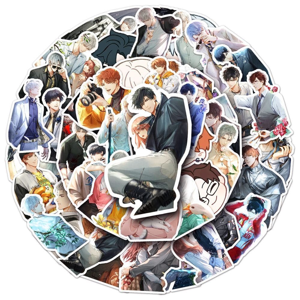 Adesivos de vinil impermeável Lights And Nights, anime, 50 unidades